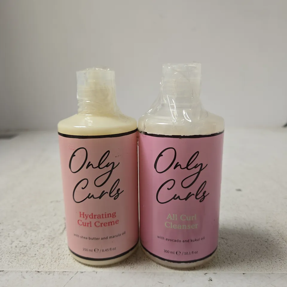 ONLY CURLS HYDRATING CURL CREME & ALL CURL CLEANSER – SET OF 2 PINK BOTTLES