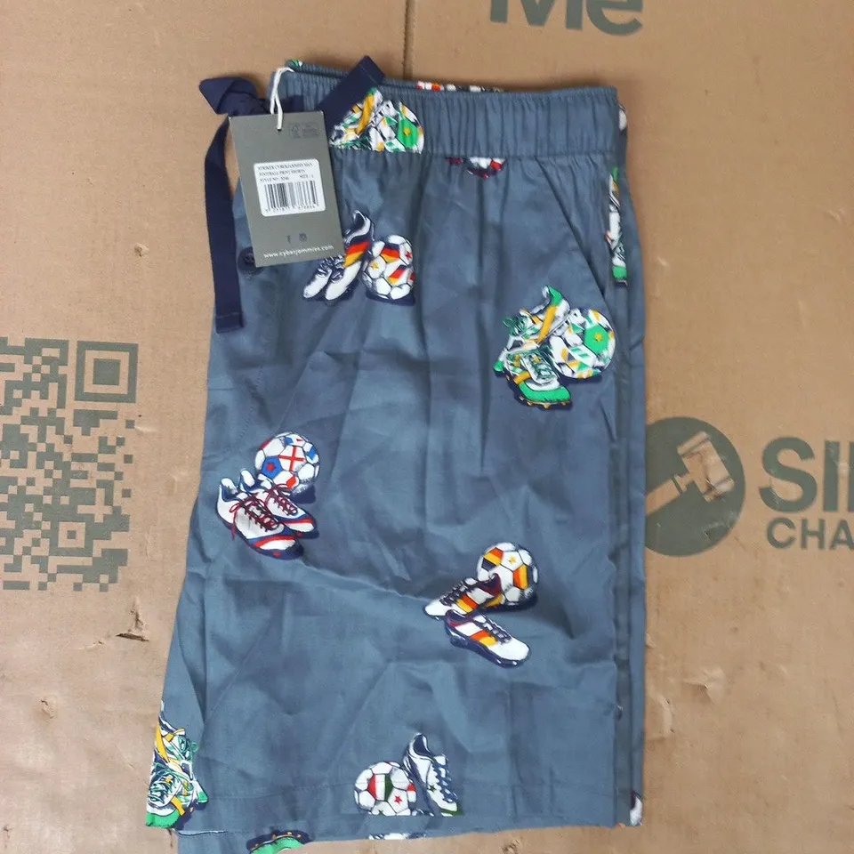 CYBERJAMMIES STRIKER MEN'S FOOTBALL PRINT SHORTS IN BLUE SIZE LARGE