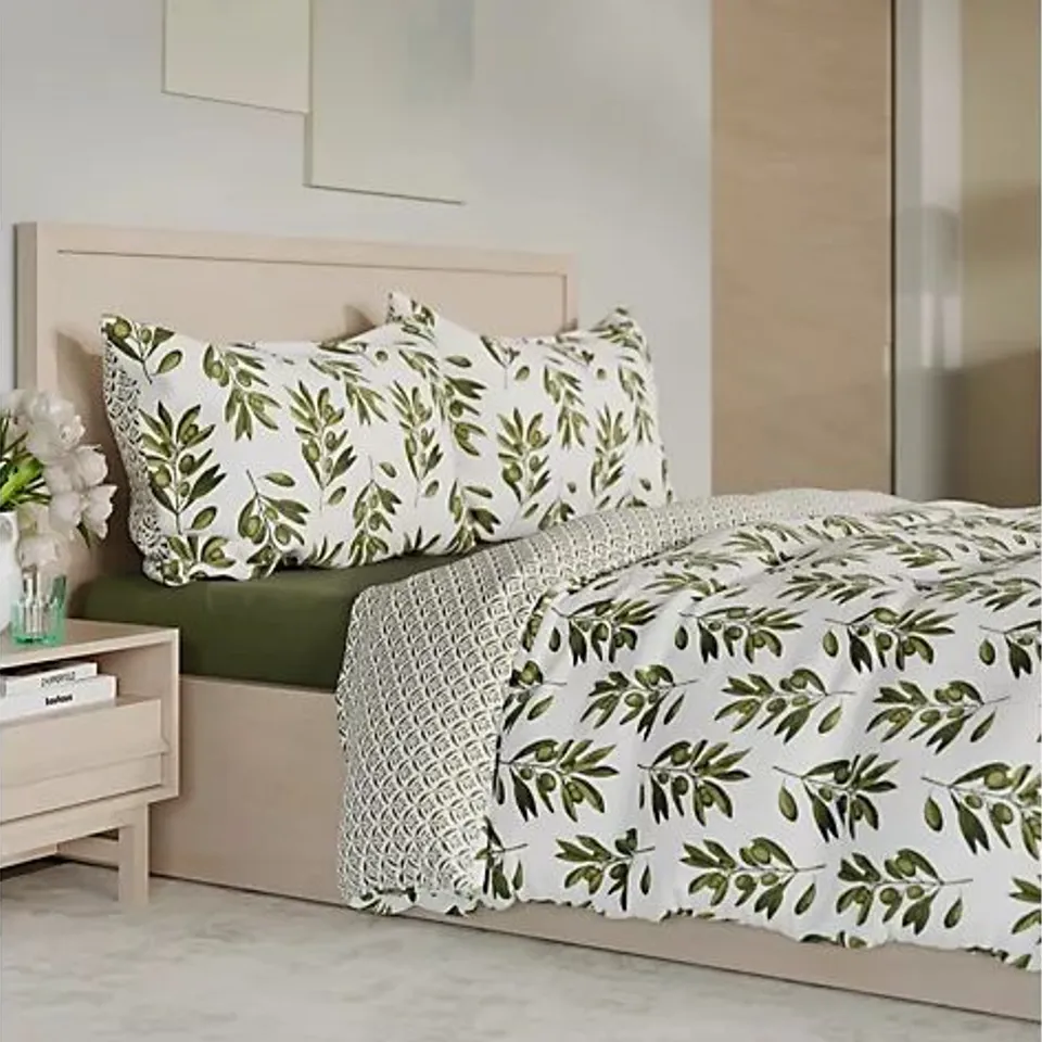 SUPERSOFT BY COZEE HOME TUSCANY OLIVE BRANCH 4 PIECE DUVET SET DOUBLE