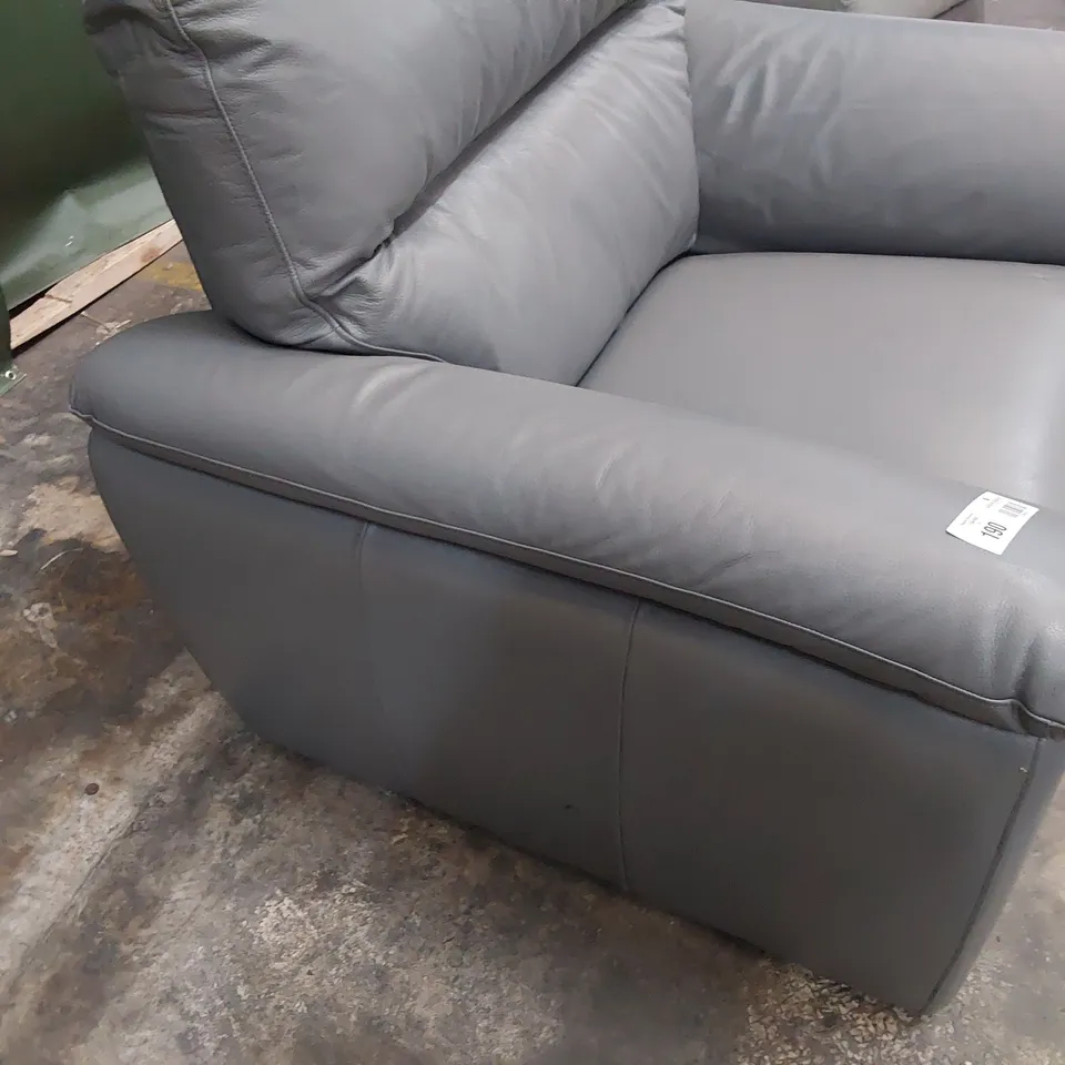 DESIGNER EASY CHAIR GREY LEATHER 