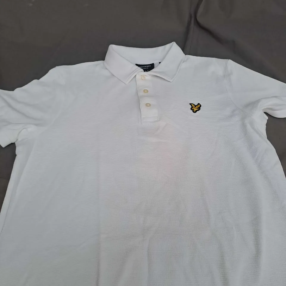 LYLE AND SCOTT WHITE POLO SHIRT SIZE M