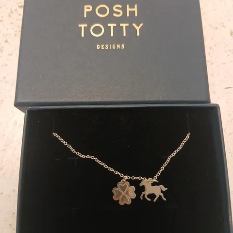 POSH TOTTY DESIGNS DINKY CHARM BRACELET WITH 2 CHARMS STERLING SILVER