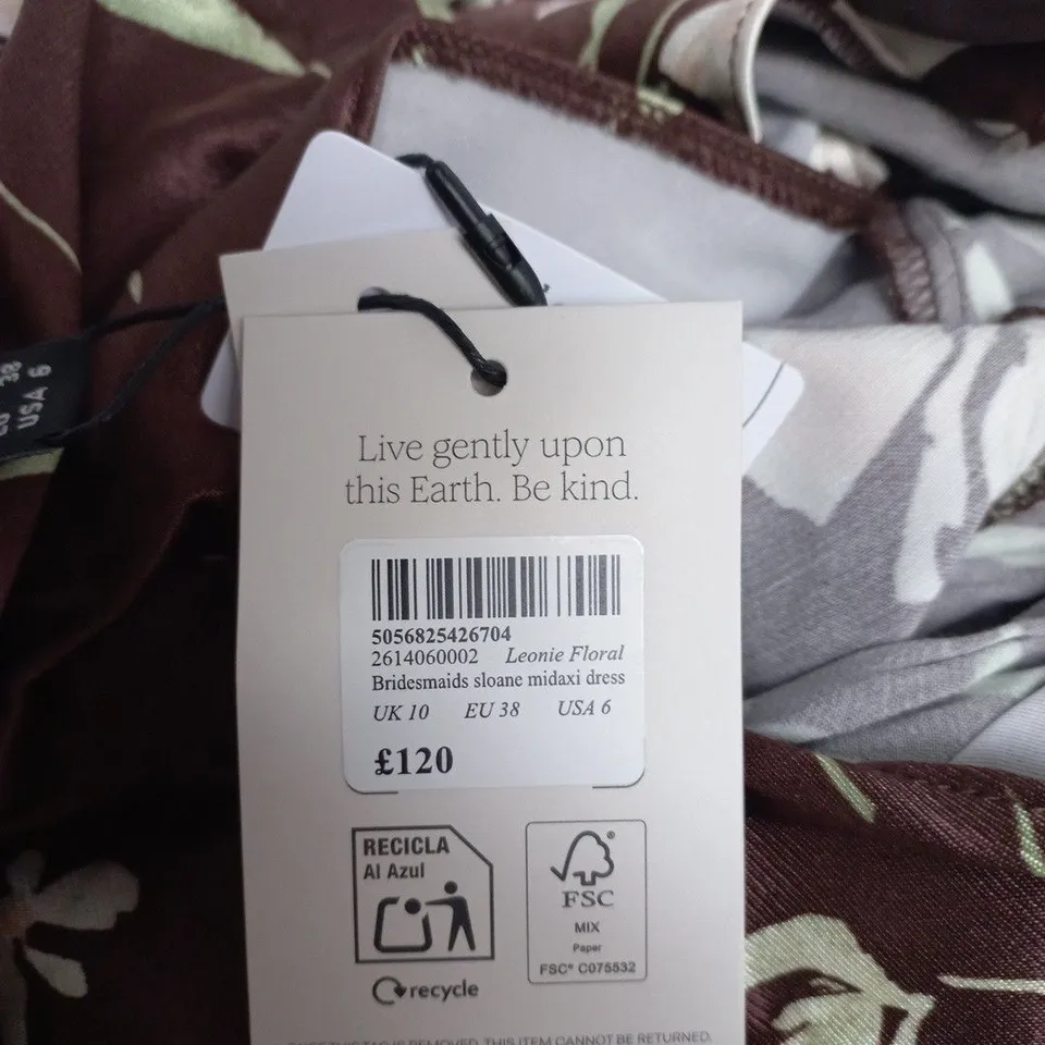 NOBODYS CHILD LEONIE FLORAL BRIDESMAIDS SLOANE MIDAXI DRESS – UK 10
