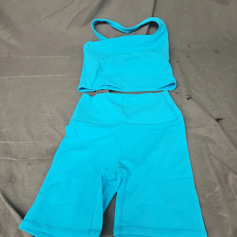 BLANCA SPORT HALTERNECK TOP & SHORTS SET IN BRIGHT BLUE SIZE 12-13YRS