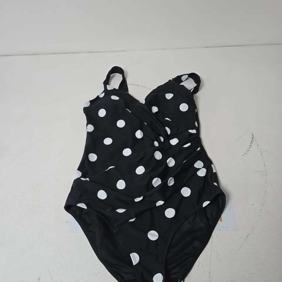 BONPRIX BLACK POLKA DOT SWIMSUIT, UK 14 (EU 40)