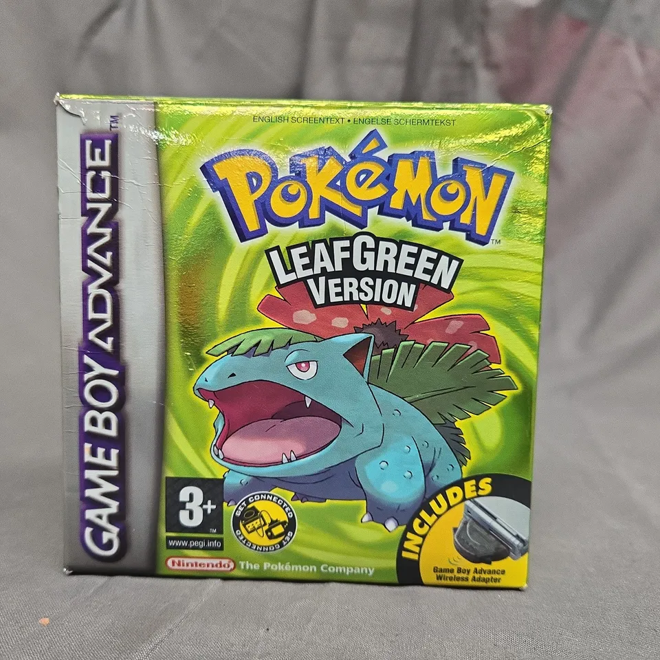 BOXED POKEMON LEAF GREEN VERSION GAMEBOY ADVANCE GAME 