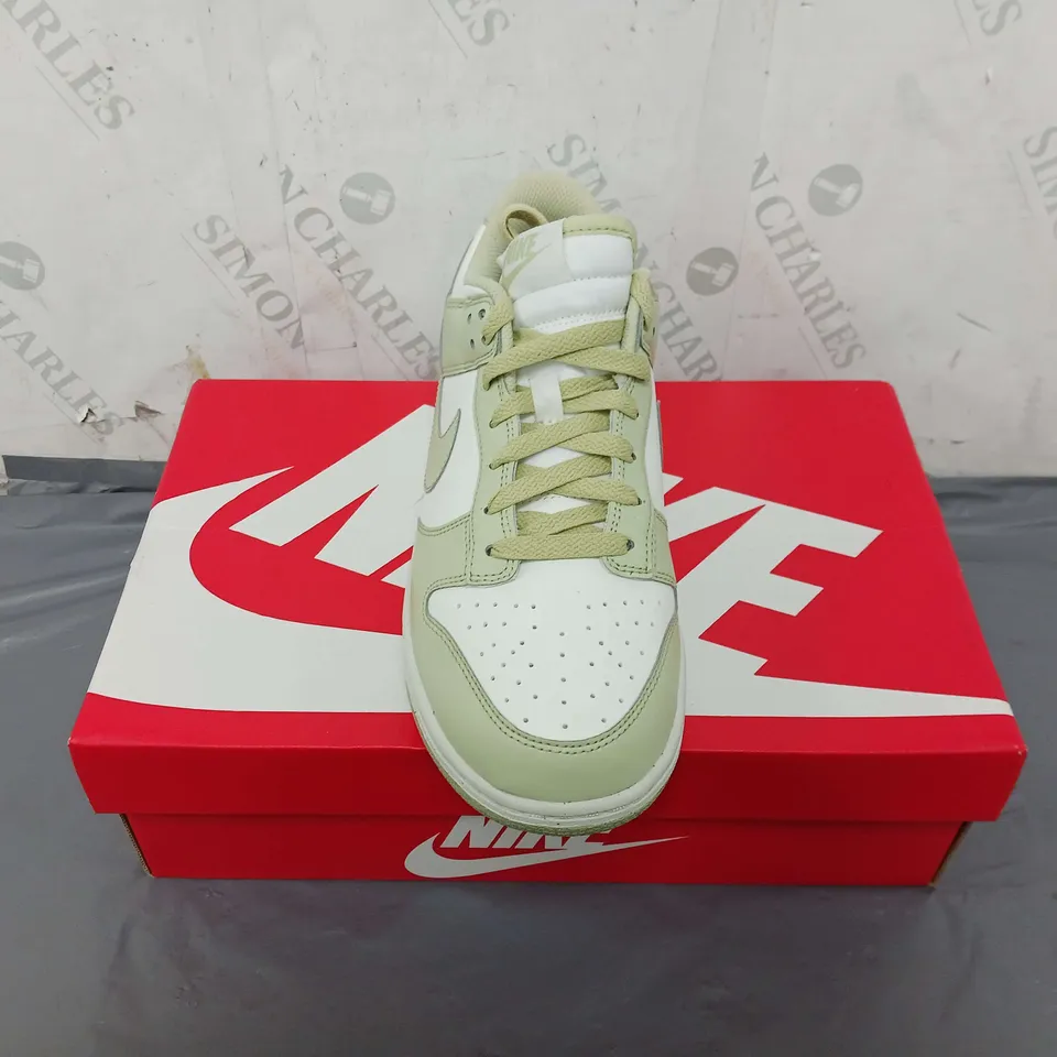 BOXED PAIR OF DUNK LOW NEXT NATURE TRAINERS IN OLIVE SIZE 7