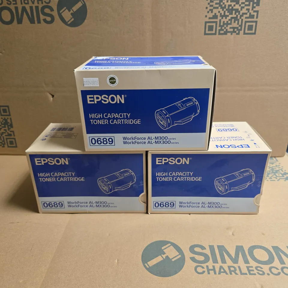3 X BOXED EPSON 0689 HIGH CAPACITY TONER CARTRIDGES 