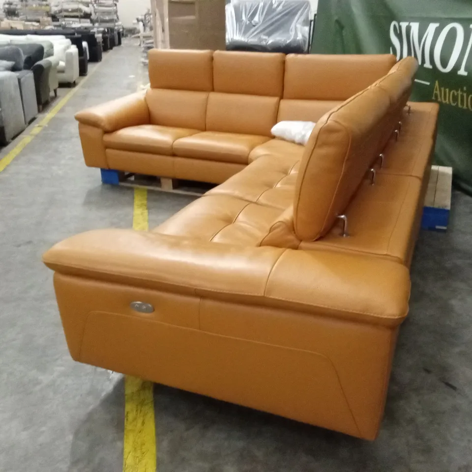 QUALITY DESIGNER ITALIAN MADE MARTINE LEATHER ELECTRIC RECLINING CORNER SOFA