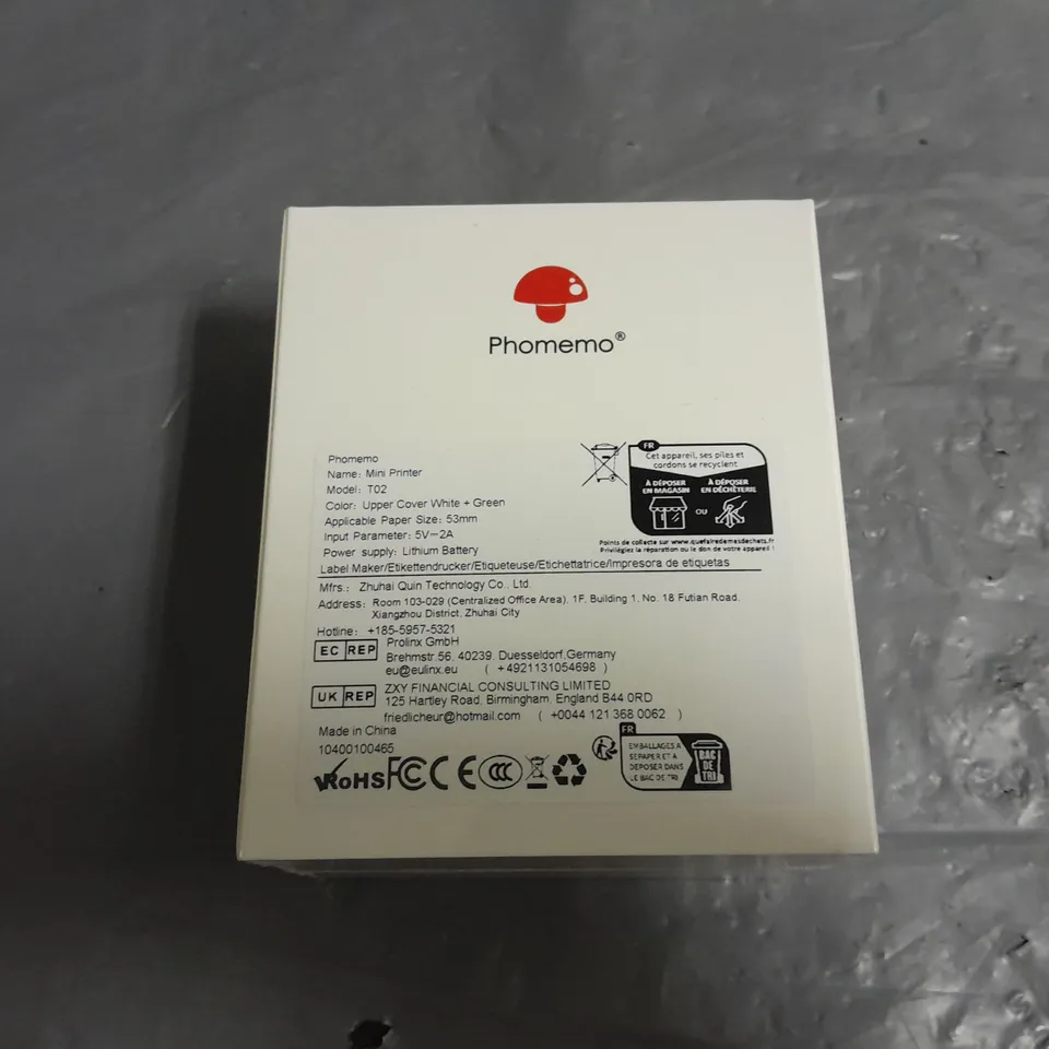 SEALED PHOMEMO TO2 MINI PRINTER