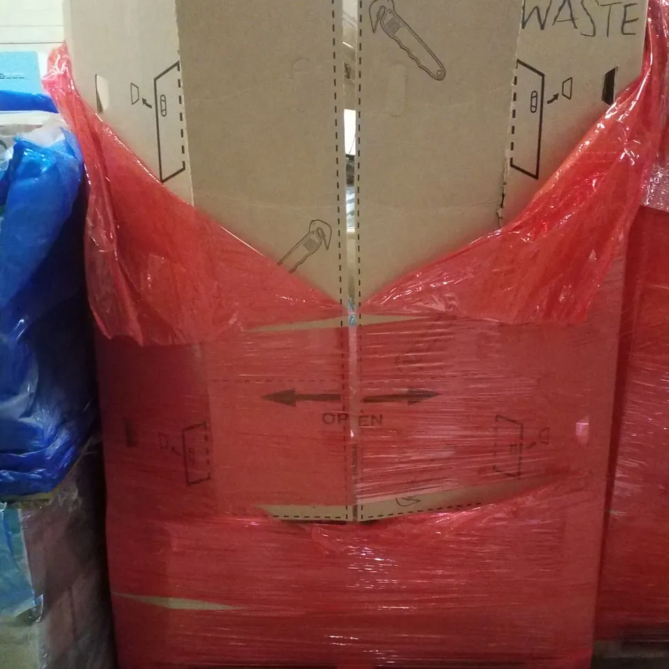 PALLET CONTAINING ASSORTED PRODUCTS INCLUDING FOOD DEHYDRATOR, ROUND OTTOMAN, ROLLER BLIND, ELECTRIC BARBECUE GRILL & POTATOE PILLER