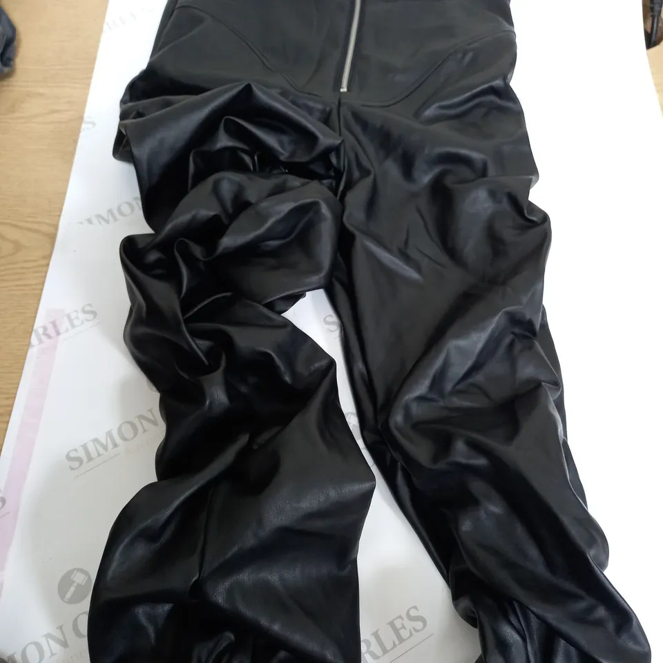 MANIER DE VOIR BLACK LEATHER TROUSERS SIZE 12