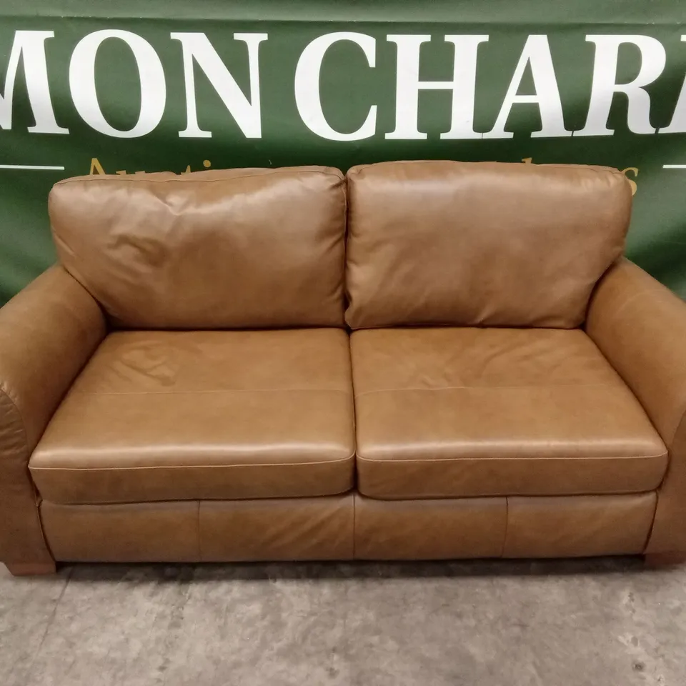 BAILEY 3 SEATER LEATHER SOFA - TAN RRP £879