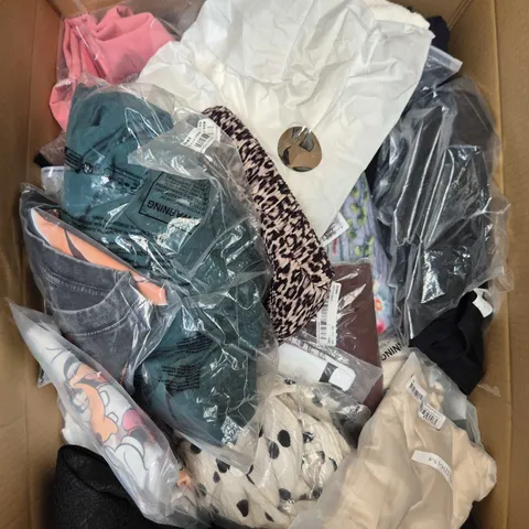 APPROXIMATELY 20 ASSORTED CLOTHING PRODUCTS IN VARIOUS STYLES & SIZES 
