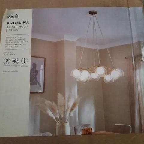 BOXED DUNELM ANGELINEA 8 LIGHT HOOP FITTING 