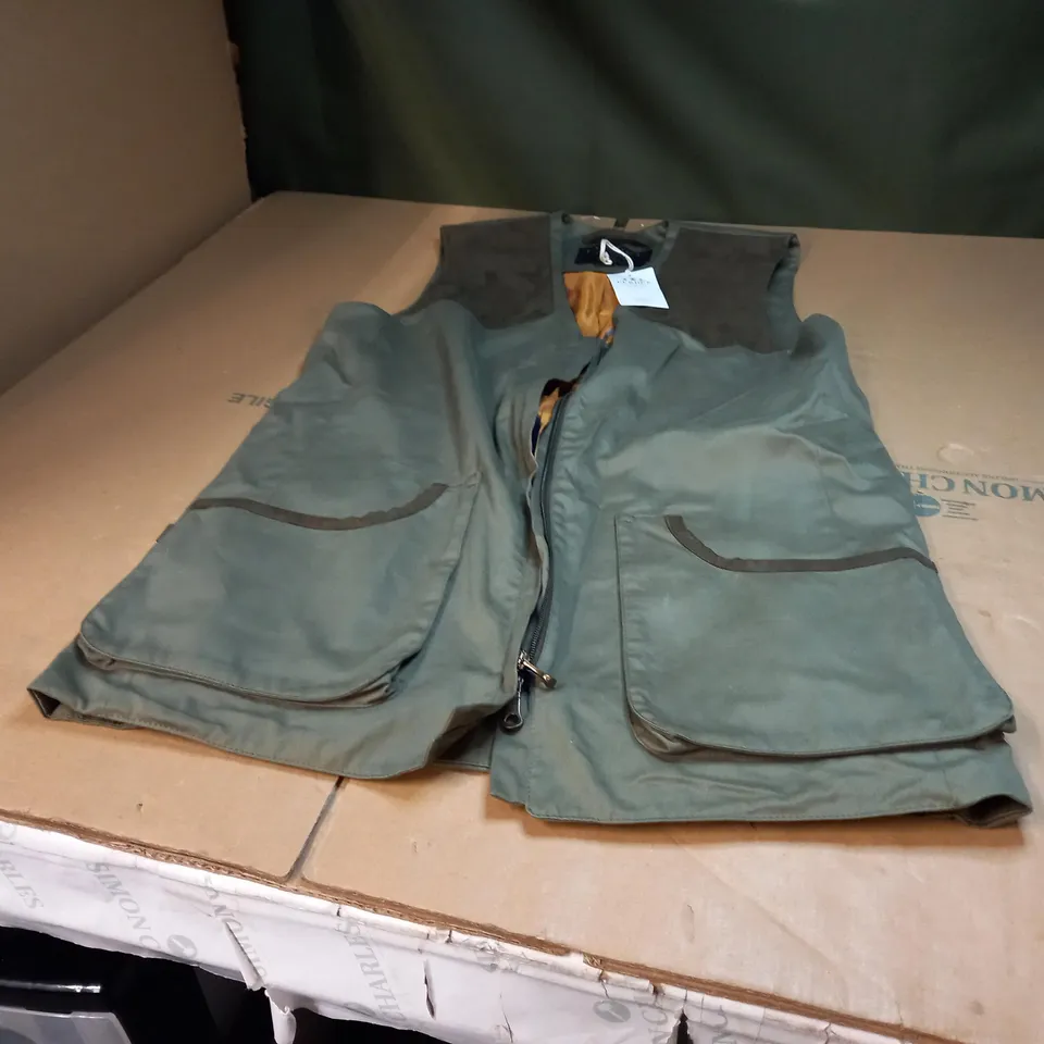 PURDEY KHAKI GREEN MESS QUAIL SHOOTING VEST - MEDIUM