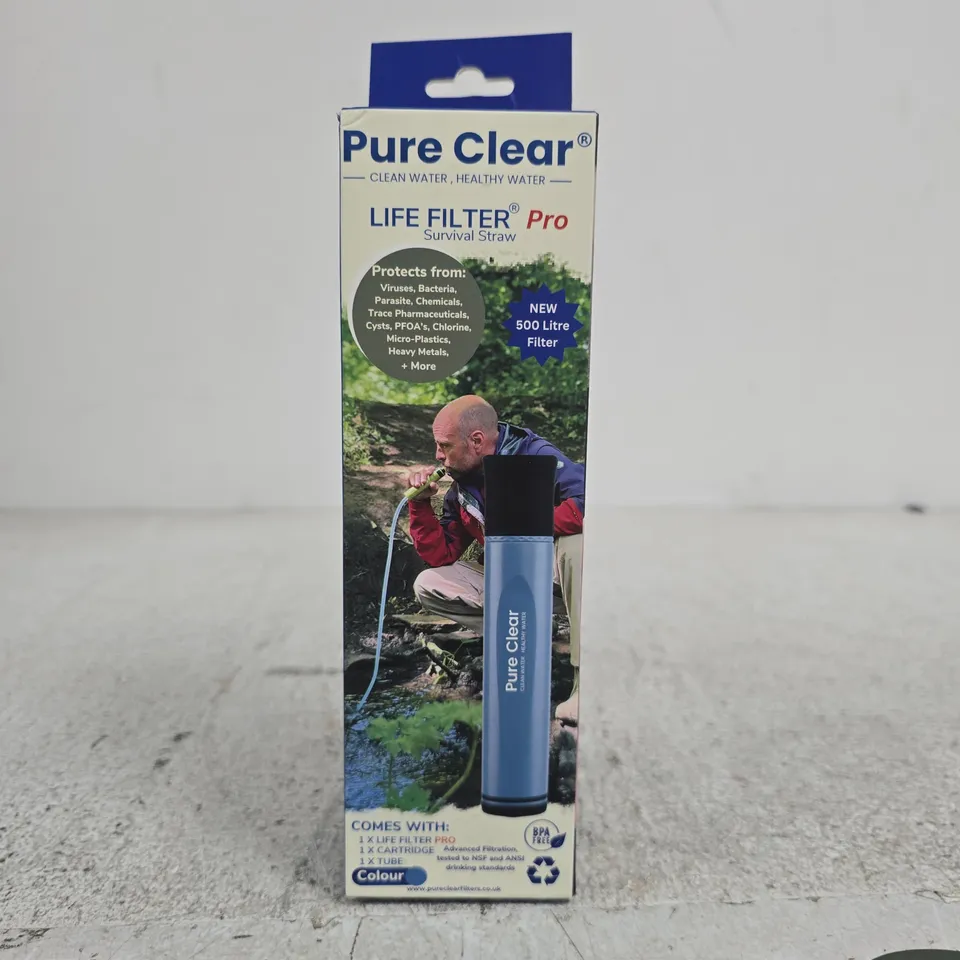PURE CLEAR LIFE FILTER PRO WATER FILTER STRAW – BLUE
