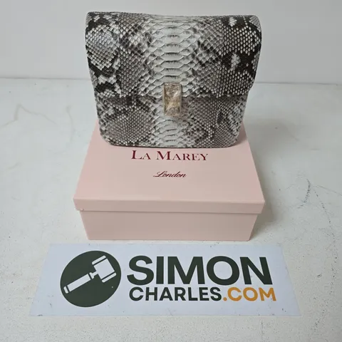 BOXED LA MAREY 100% GENUINE PYTHON LEATHER SMALL BAG WITH ADJUSTABLE SHOULDER STRAP