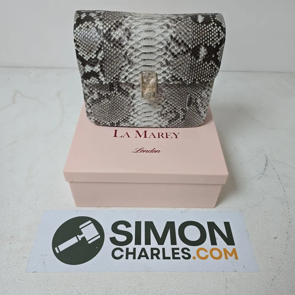 BOXED LA MAREY 100% GENUINE PYTHON LEATHER SMALL BAG WITH ADJUSTABLE SHOULDER STRAP