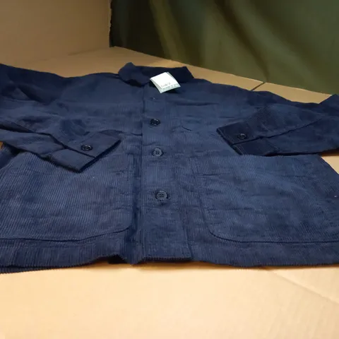 H&M NAVY CORD BUTTON THROUGH SHACKET - MEDIUM