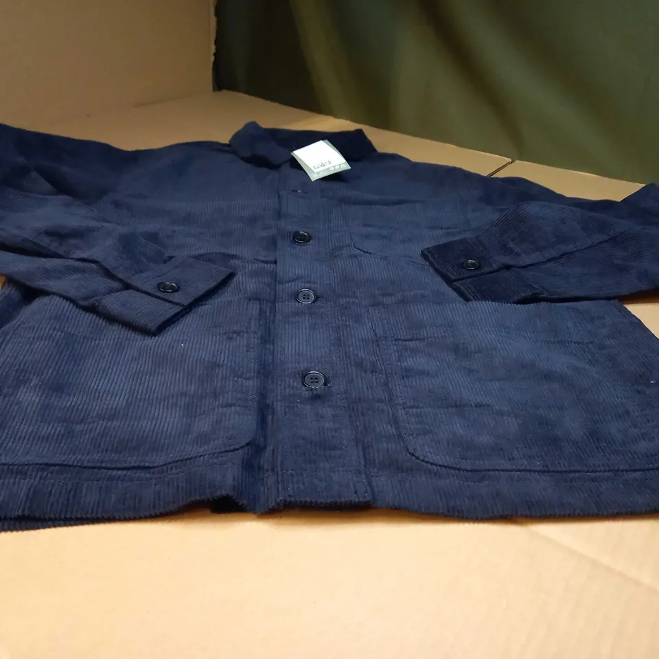 H&M NAVY CORD BUTTON THROUGH SHACKET - MEDIUM