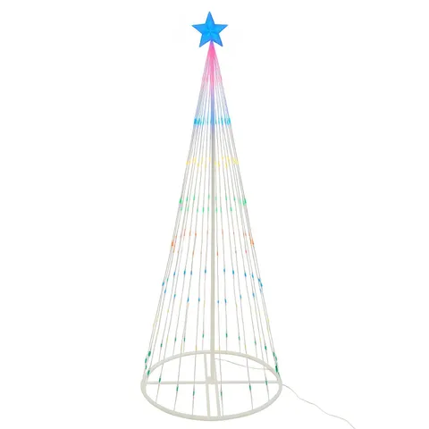 NOXED NEO 6FT WHITE WATERFALL LED OUTDOOR CHRISTMAS TREE LIGHT CASCADING STAR TREE WITH 5M LEAD MULTI FUNCTION MODES (1 BOX)