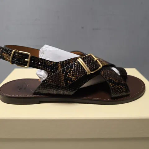BOXED SEZANE JUDITH LOW KAKI PYTHON - UK 5
