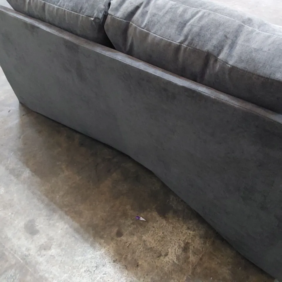 DESIGNER METAL ACTION SOFA BED GREY FABRIC 