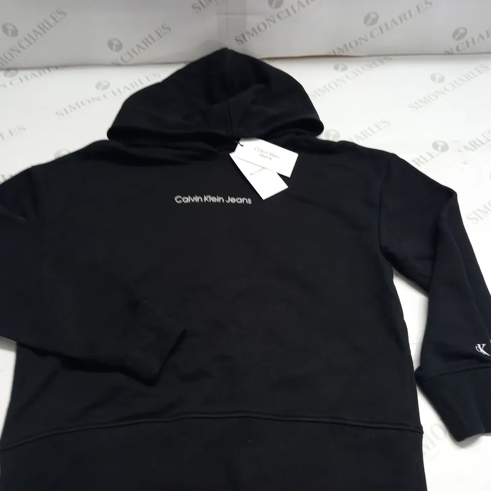 CALVIN KLEIN JEANS KID SBLACK HOODIE - 12 Y