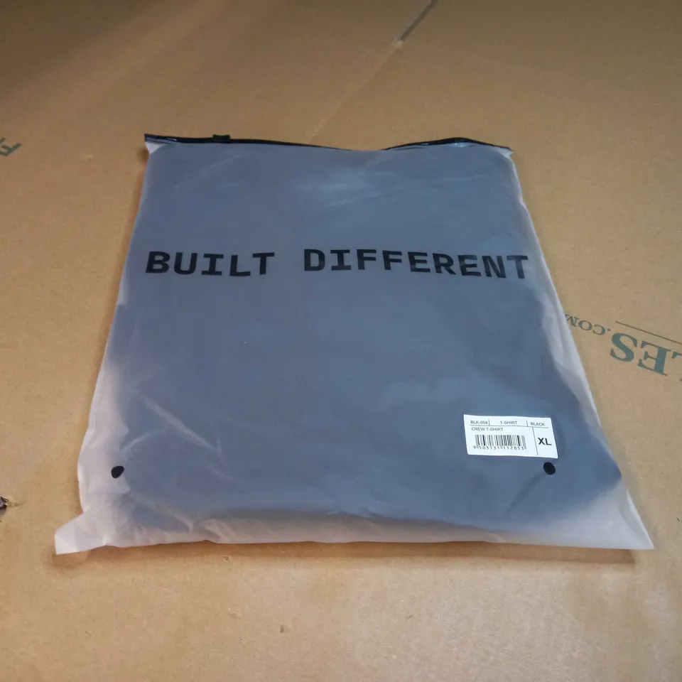 PACKAGED BLACK BUILT DIFFERENT CREW NECK T-SHIRT - XL