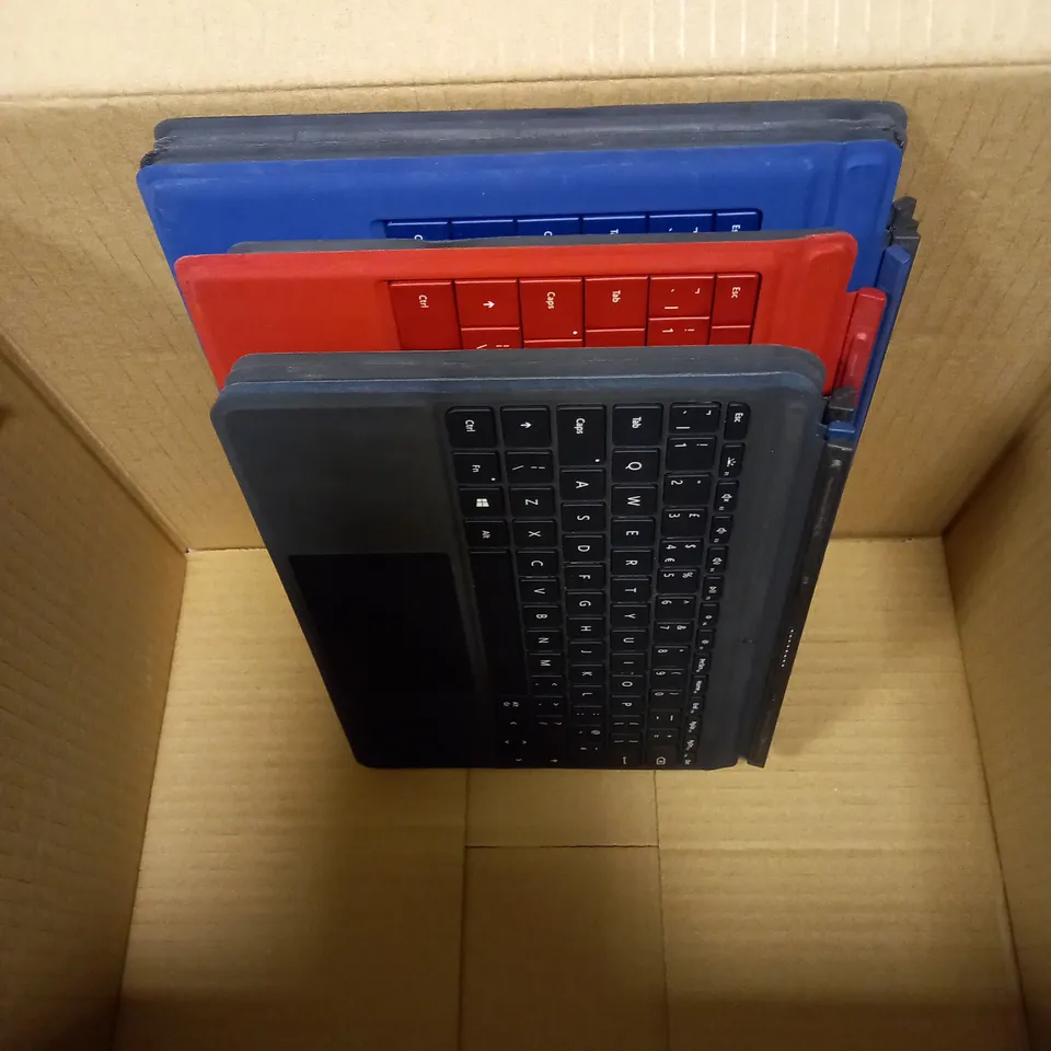 BOX OF APPROX 10 MICROSOFT SURFACE KEYBOARD ATTACHMENT. 