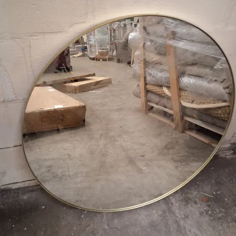ROUND GOLD FRAMED MIRROR 80CM