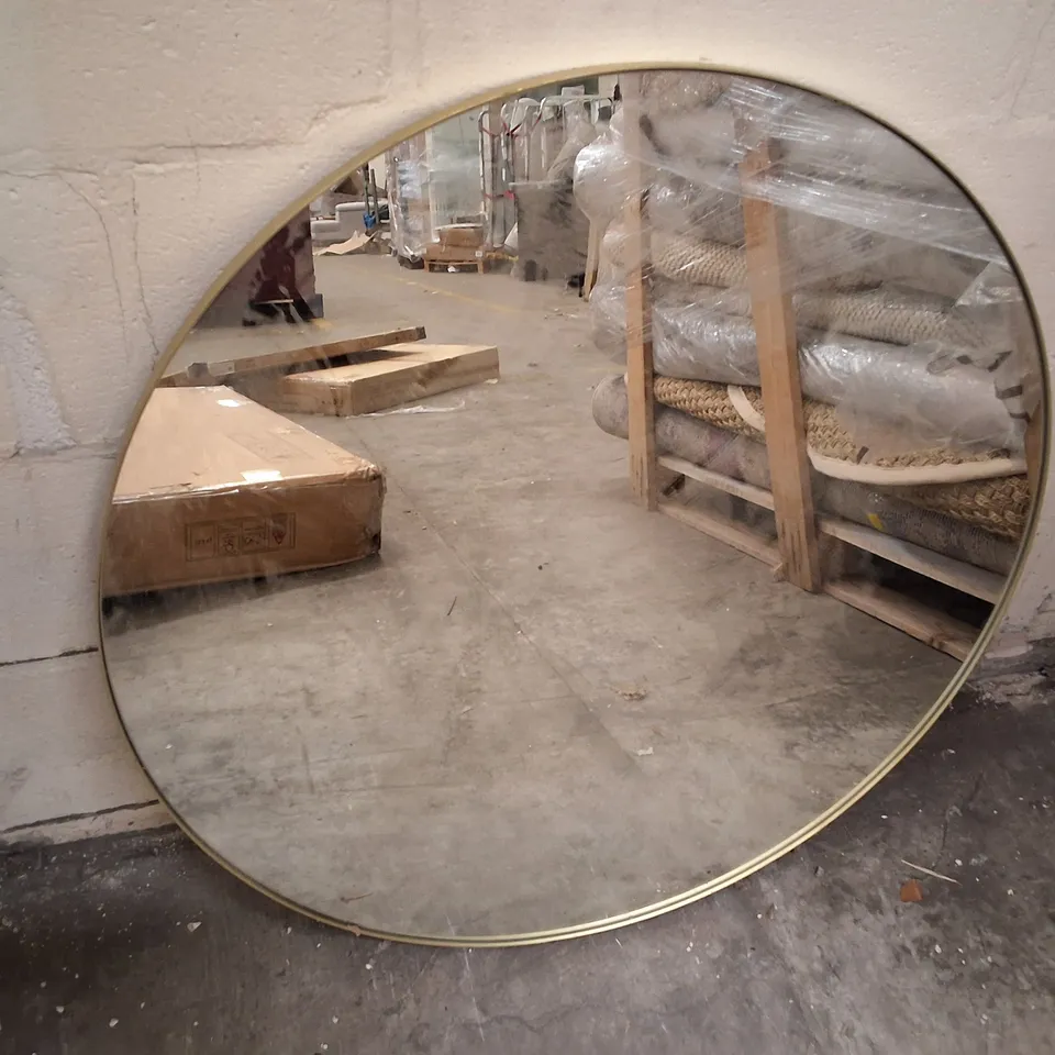 ROUND GOLD FRAMED MIRROR 80CM
