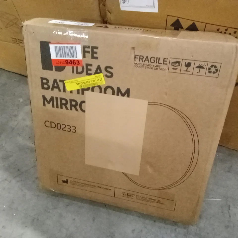 BOXED NORDIC ROUND BATHROOM FRAMED MIRROR WALL HANGING