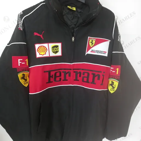 FERRARI BRANDED ZIP THROUGH JACKET - SIZE UNSPECIFIED