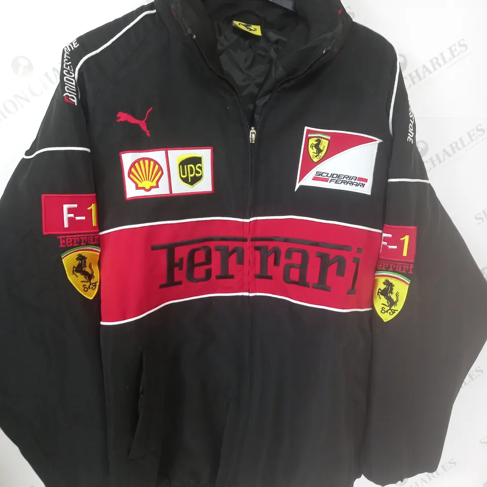 FERRARI BRANDED ZIP THROUGH JACKET - SIZE UNSPECIFIED