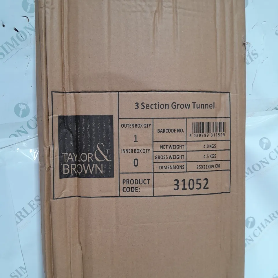 TAYLOR & BROWN 3 SECTION GROW TUNNEL