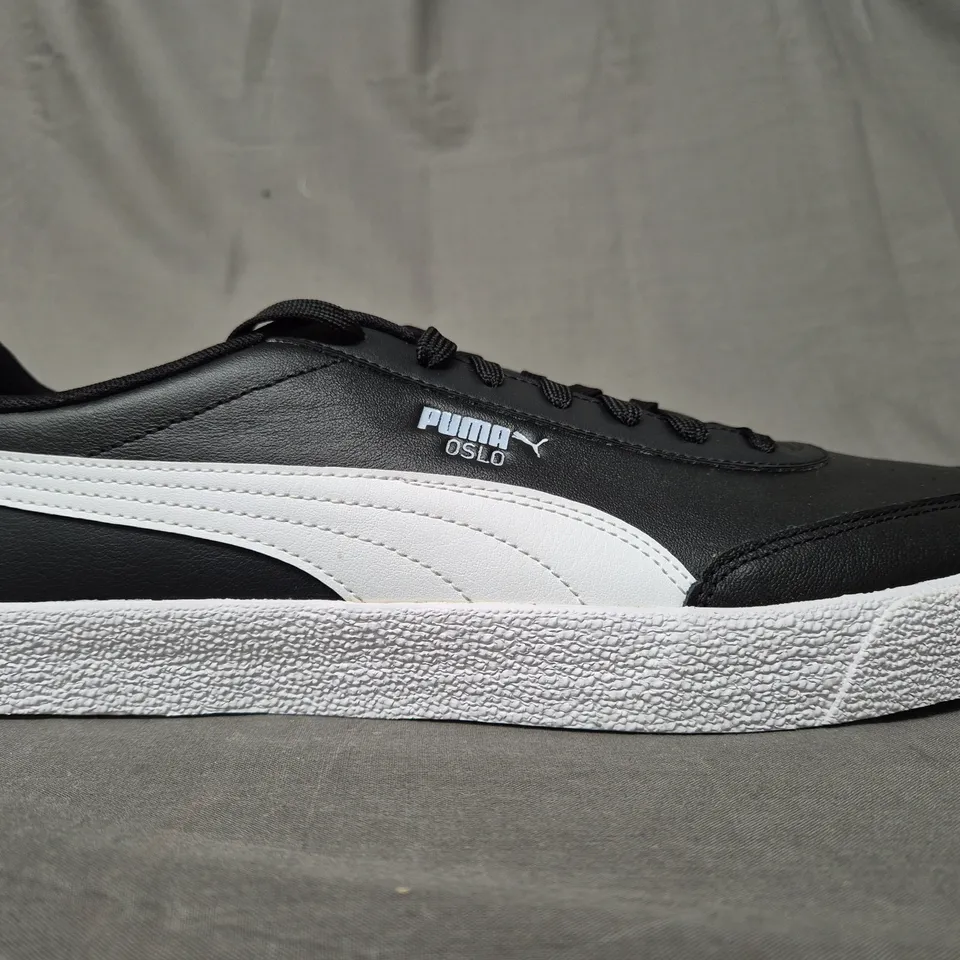 BRAND NEW BOXED PAIR OF PUMA OSLO VULC SHOES IN BLACK/WHITE UK SIZE 12