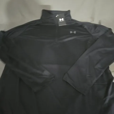 UNDER ARMOUR BLACK ZIP-NECK TRAINING TOP – MEN'S - XL