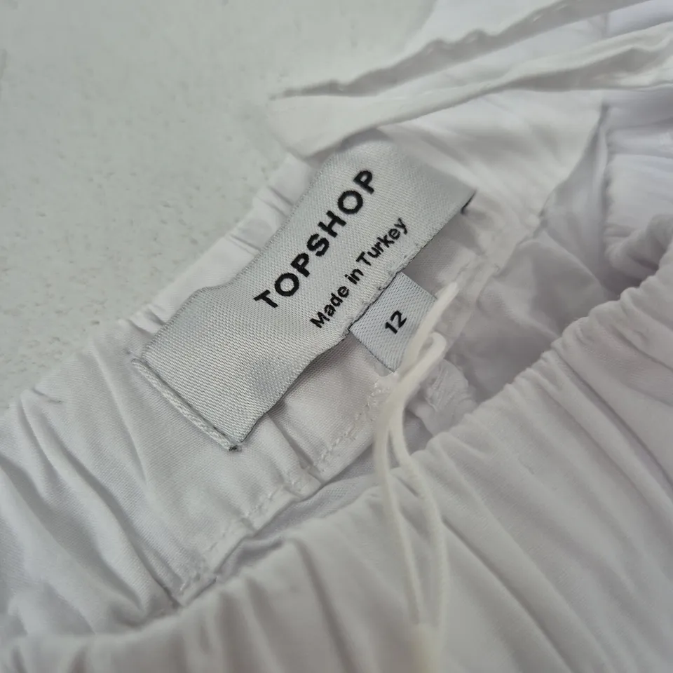 TOPSHOP WOMEN'S WHITE DRAWSTRING TROUSERS, UK 12