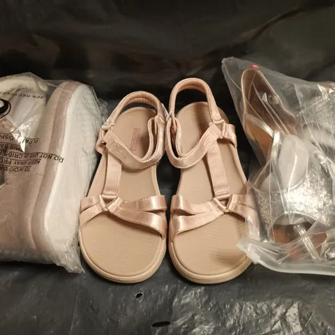 BOX OF APPROXIMATELY 15 ASSORTED PAIRS OF SHOES AND FOOTWEAR ITEMS IN VARIOUS COLOURS, STYLES, AND SIZES - COLLECTION ONLY