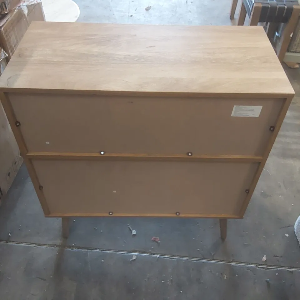 DESIGNER WOODEN 2 DOOR 2 SHELF STORAGE CABINET