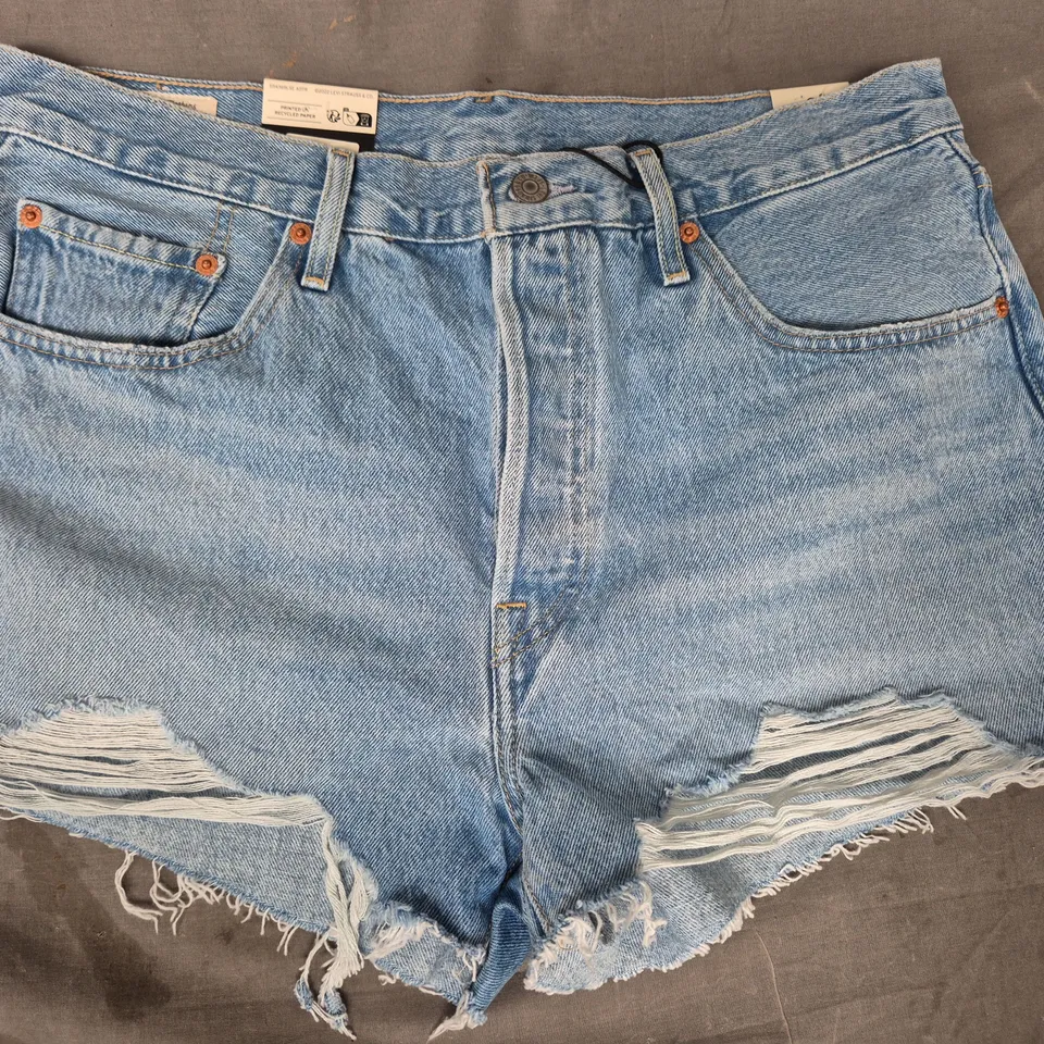 LEVI'S 501 HIGH RISE SHORTS IN BLUE SIZE 32