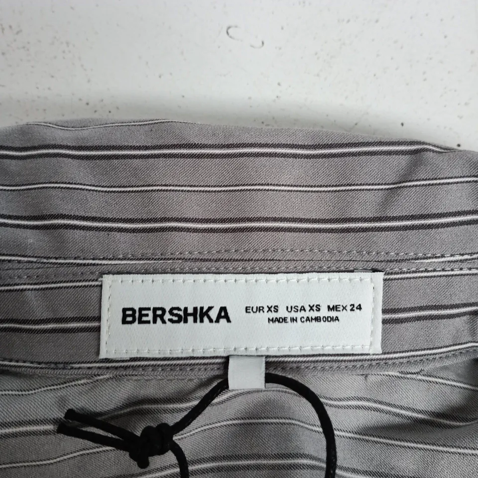 BERSHKA STRIPED ZIP-UP JACKET – UK 6 (EU XS, US XS), MADE IN CAMBODIA