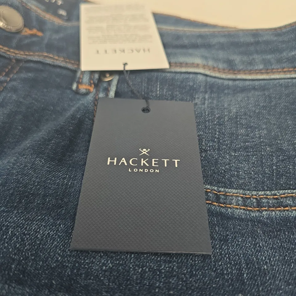 HACKETT LONDON POWERFLEX VINTAGE WASH JEANS – DENIM BLUE, UK 34R