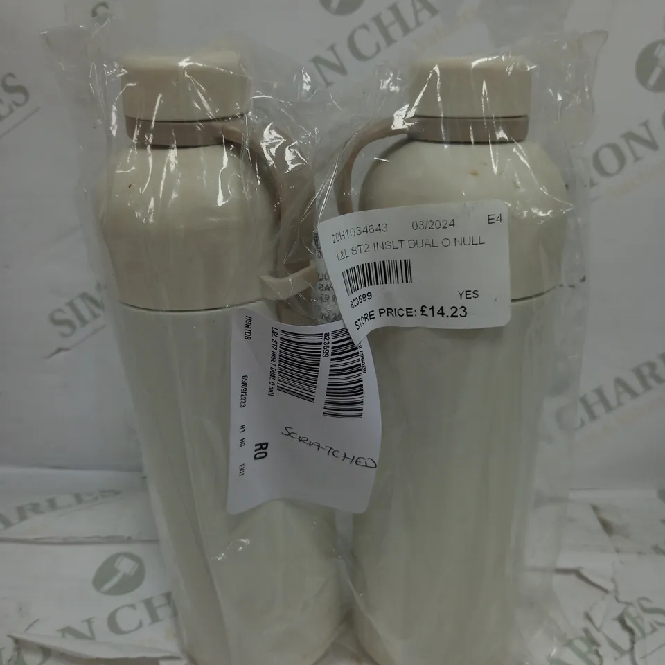 LOCK & LOCK SET OF 2 INSULATED DUAL-OPENING WATER BOTTLES