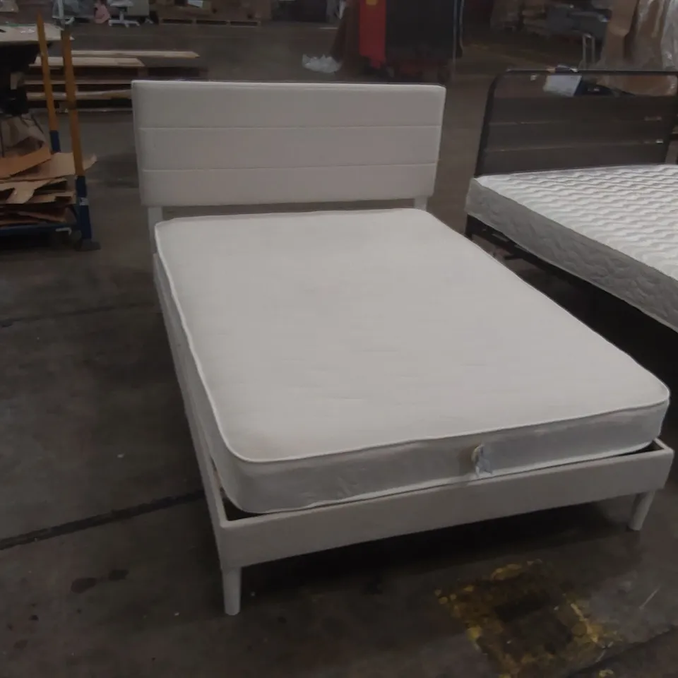 BELLAY UPHOLSTERED 4'6 DOUBLE BED FRAME WITH MATTRESS