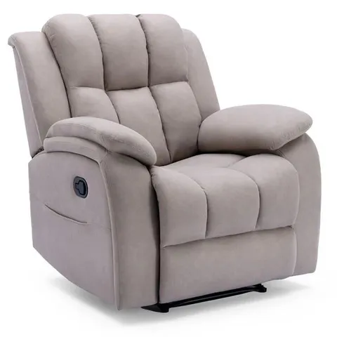 BOXED DESIGNER BROOLINE MANUAL RECLINING CHAIR PUMICE (2 BOXES)