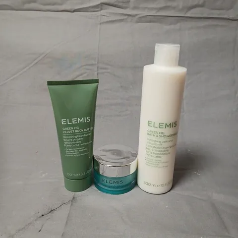 ELEMIS SKINCARE TRIO: GREEN FIG VELVET BODY BUTTER, PRO-COLLAGEN MARINE CREAM, AND GREEN FIG BATH & SHOWER MILK