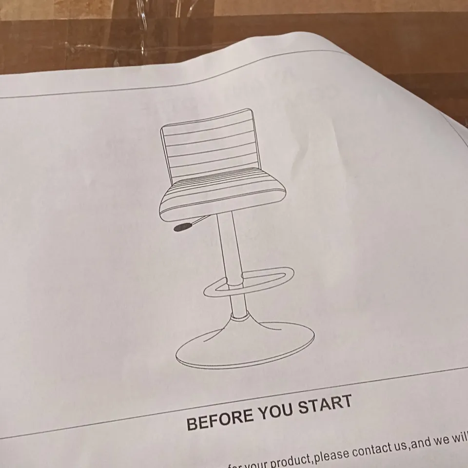 BOXED MODERN LIFTING BAR STOOL (SET OF 2) - BROWN/BLACK (1 BOX)